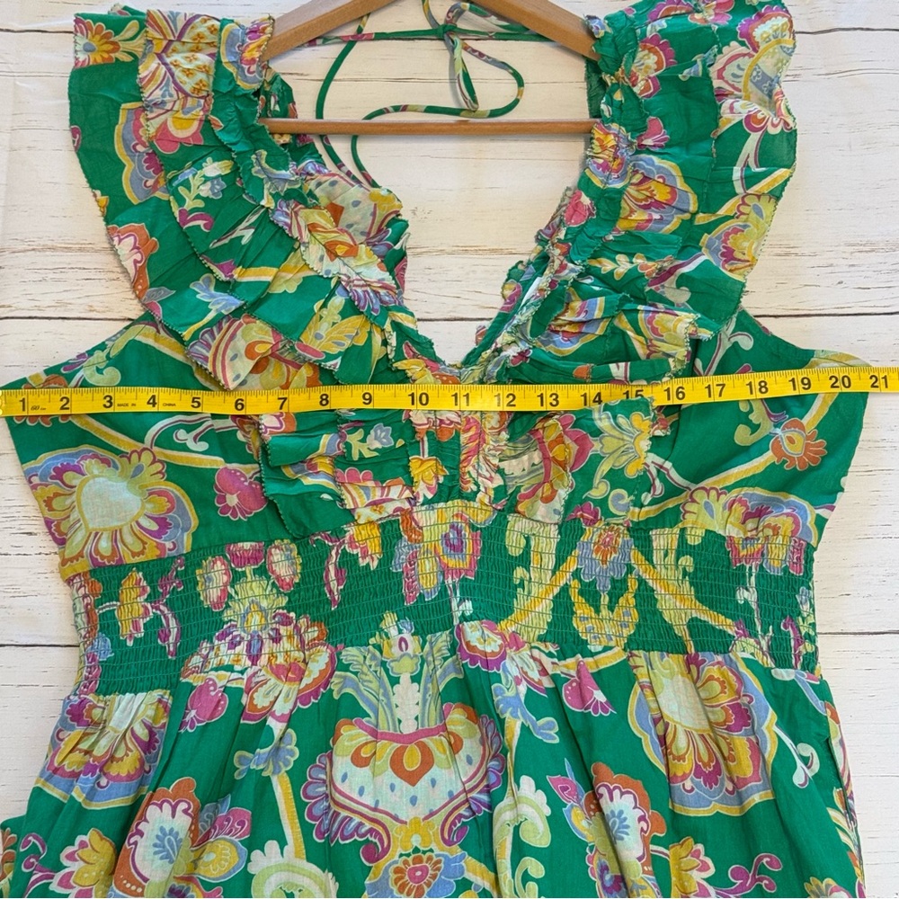 Caroline Constas Floral Tiered Maxi Dress 100% Cotton - Picture 12 of 14
